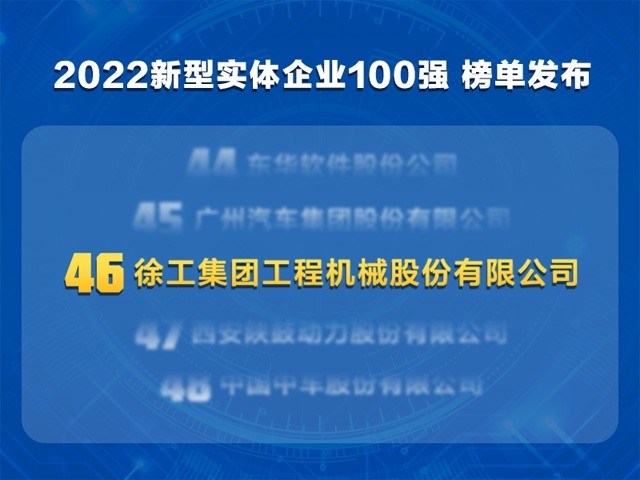 新型实体企业百强发布|徐工机械数字化转型实力彰显 新型实体企业百强发布|徐工机械数字化转型实力彰显
