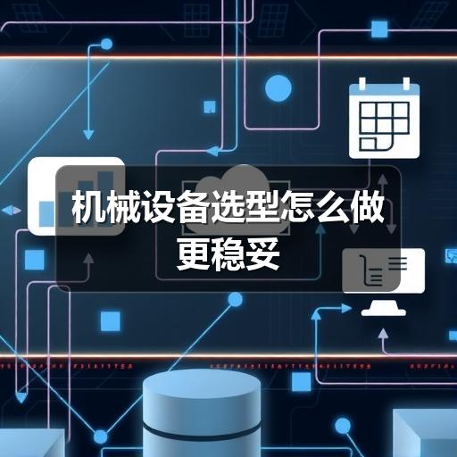 机械设备选型怎么做更稳妥